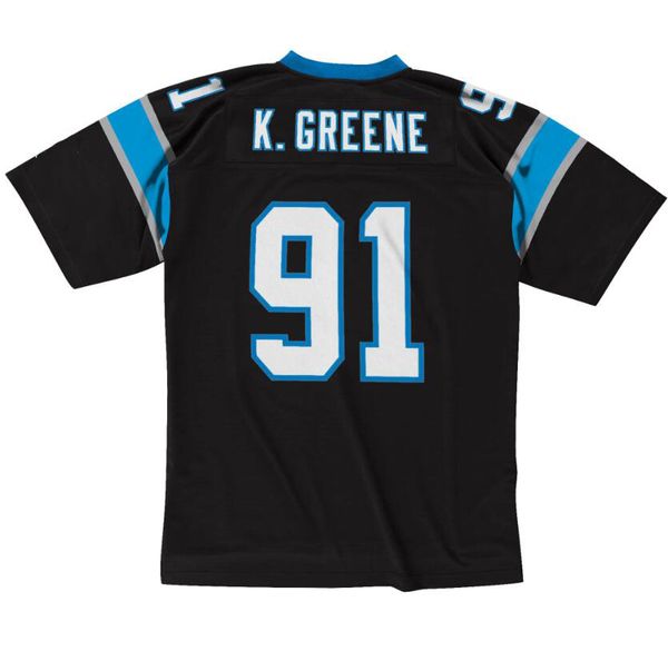 

stitched football jersey 91 kevin greene 1996 mitchell & ness retro rugby jerseys men women youth s-6xl, Black;red