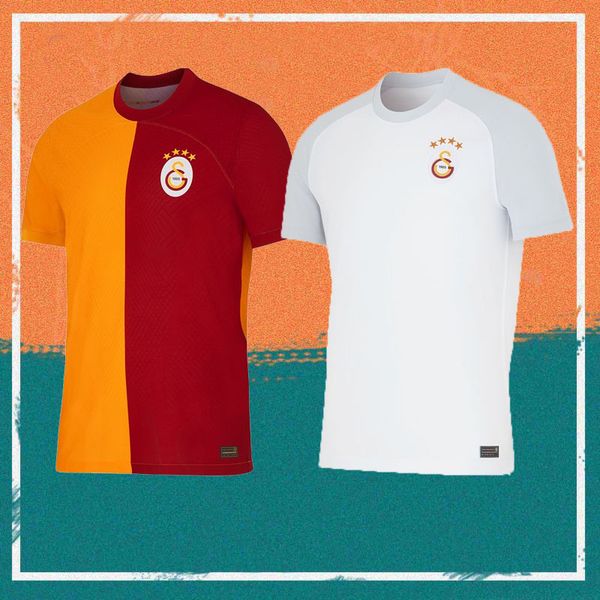 

23/24 galatasaray soccer jerseys 2023 home gomis cigerci belhanda fernando feghouli sneijde oztekin shirt third away football uniform, Black;yellow