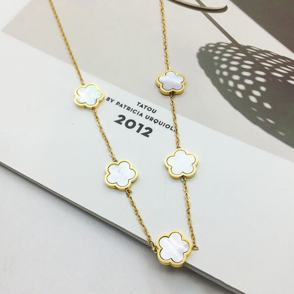 

popular design flower pendant necklace bracelet gold plated stainless steel jewelry for women gift, Silver