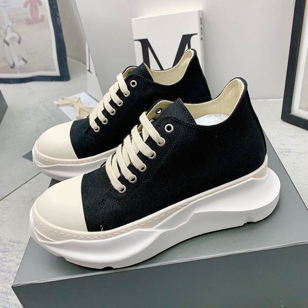 

dark r owen milk fragrant thick sole couple canvas shoes luxury designer mens shoes increase casual outdoor sports versatile womens shoes si, Black