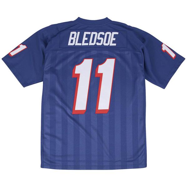 

stitched football jersey 54 teddy bruschi 28 curtis martin 11 drew bledsoe 1996 white blue mitchell & ness retro rugby jerseys men women you, Black;red