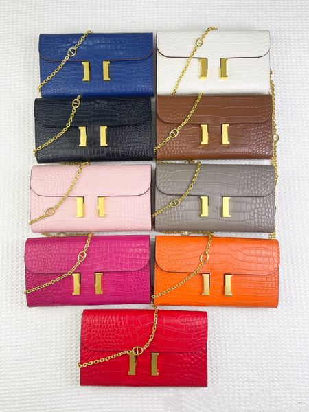 

designer purse with chain strap alligator woman wallets gold silver buckle whole cowskin card holders bags fashion genuine leather long wall, Red;black