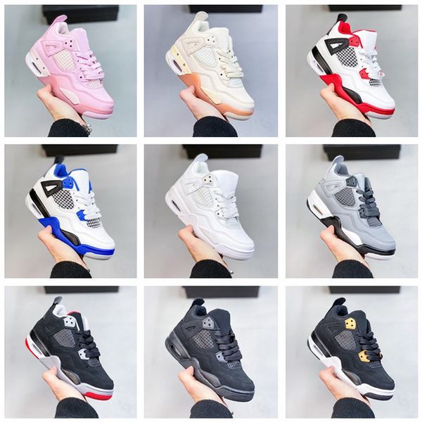 

2023 designer 4 kids basketball shoes infants toddler childrens cool grey black cat bred trainers sneakers sports outdoor shoe christmas gif