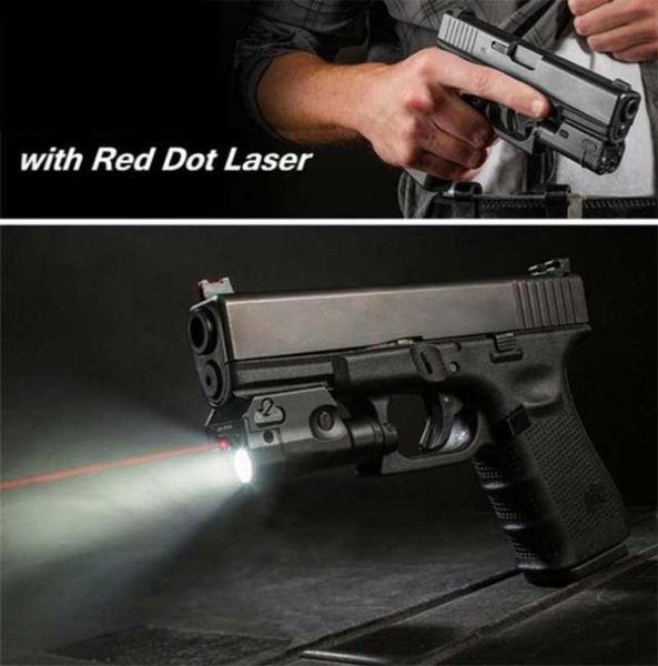 

xc2 laser light compact pistol flashlight with red dot laser tactical led mini white light 200 lumens airsoft flashlight3282628