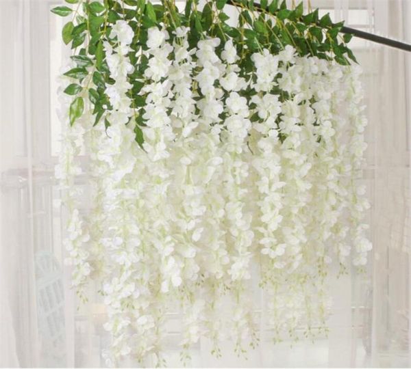 

wedding flowers 110cm dense wisteria flower artificial silk vine elegant vine rattan garden parties decoration5253454