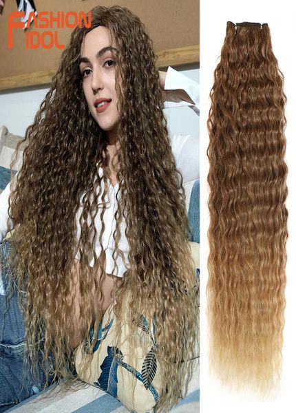 

synthetic weaving for black fashion idol loose deep extensions ombre bundles 28 32inch 120g super long synthetic curly wave hair3145128