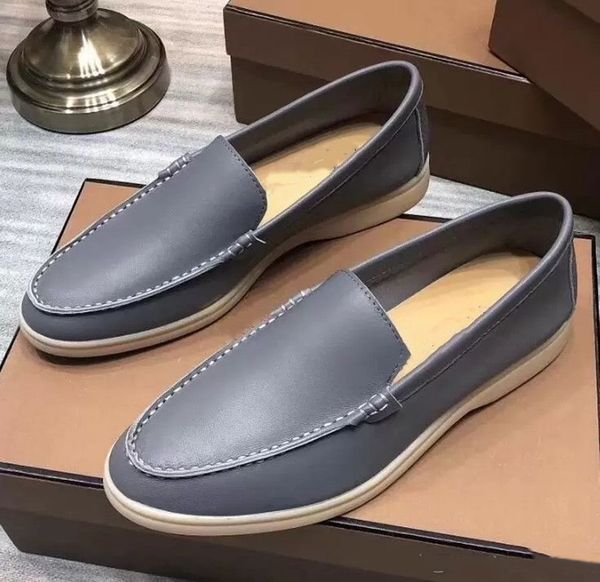 

designers men dress shoes deerskin womens loafers classic metal buttons round fashion flat heel sneaker leisure walk shopping lady shoe with, Black