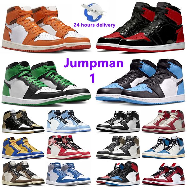 

jumpman 1 1s mens basketball shoes unc toe spider verse lucky green lost found university blue starfish bred patent light mulberry men women