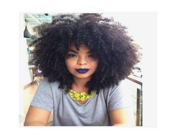 

fashion lndian hair african americ afro short curly natural wig simulation human hair afro kinky curly wig4288782, Black