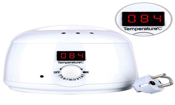 

led pro visible temperature hard wax warmer melting pot electric removal waxing heater portable depilatory machine7056577, Silver