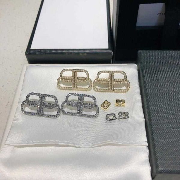 

earrings designer niche new trendy ins pearl letter earrings fashionable and high-end versatile mesh red earrings and earrings for women, Golden