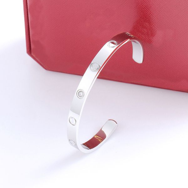 

classic titanium steel open bangle with diamond bracelet new style bangle man women luxurious designer gift letter c home gold rose silver n, Black