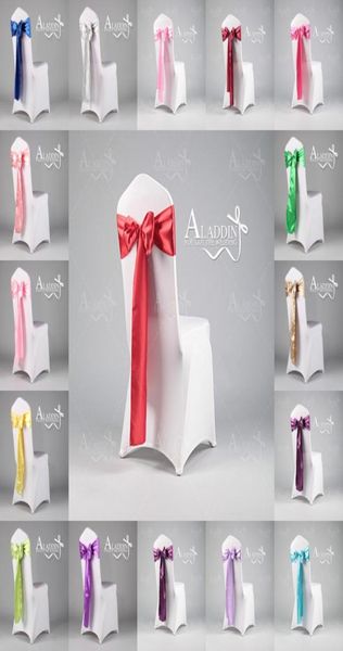 

beautiful satin bow wedding accessories for chairs 22 colors lot chair cover sashes wedding decorations in two sizes1294415