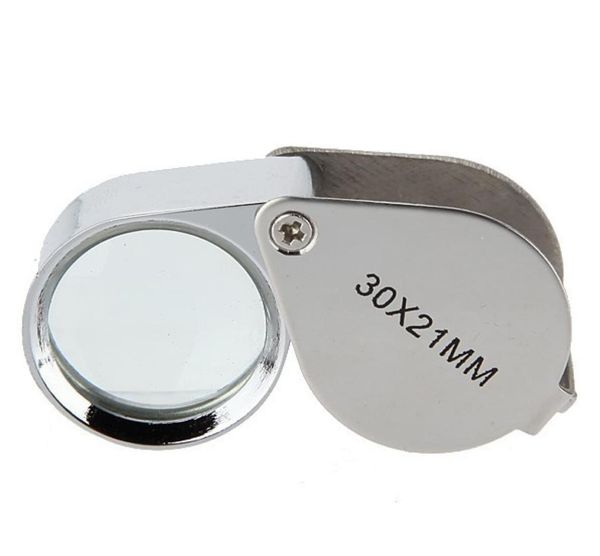 

collapsible 30x metal magnifying loupe jeweler glass lens jewelery magnifier8594068