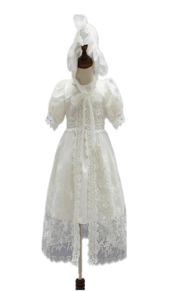 

3pcs fashion newborn baby girls dress infant baby girl christening gown girls lace party wedding dress8984878, White