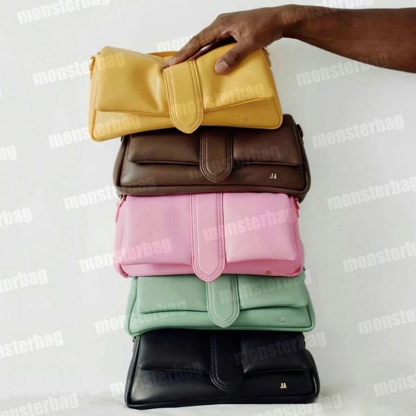

designer le bambinou long puffy puffed flap shoulder bag raphia padded pillow tabby coiled leather signature women bags luxury tote crossbod