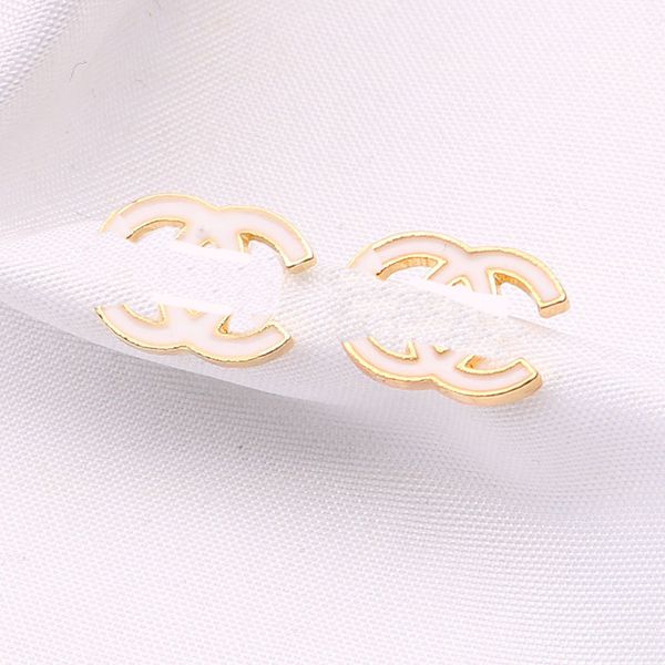 

designer brand letters stud earring fashion women double letter pearl studs earrings wedding party jewerlry gifts, Golden;silver