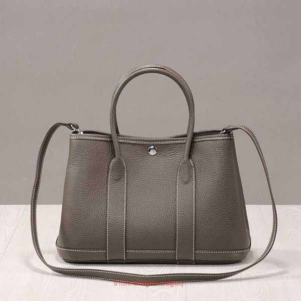 

party garden h home designer tote bags korean version of leisure bag 2023 lychee pattern layer cow leather portable messenger shoul with rea