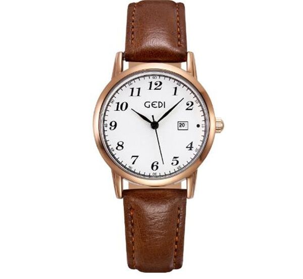 

2023 women's minimalist korean retro style high-end round waterproof belt student quartz watch, Slivery;golden