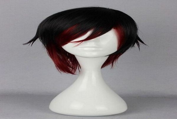 

fashion short black and red rwby anime show party hair anime wiggtgt new fashion picture wig7924142