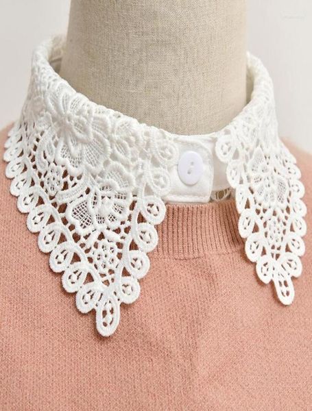 

bow ties black white fake collar shirt women false collars embroidery floral lace lapel blouse detachable halfshirt decorative5664752, Black;gray