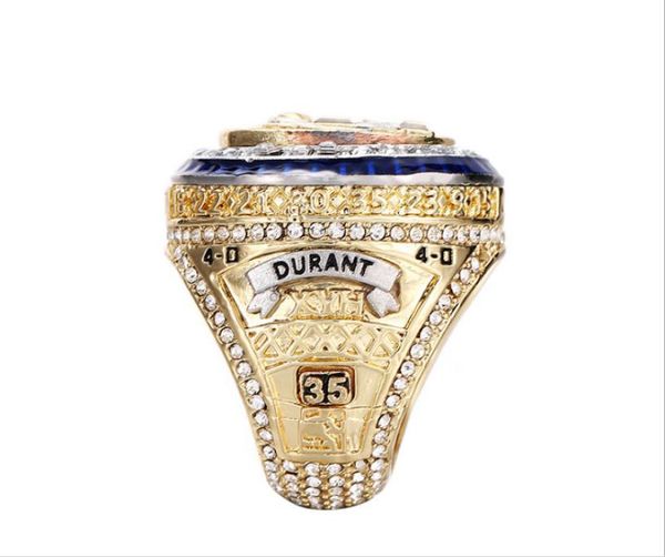 

men fashion sports jewelry 2017 no35 d u r a n t championship ring fans souvenir gift us size 8145201670, Golden;silver