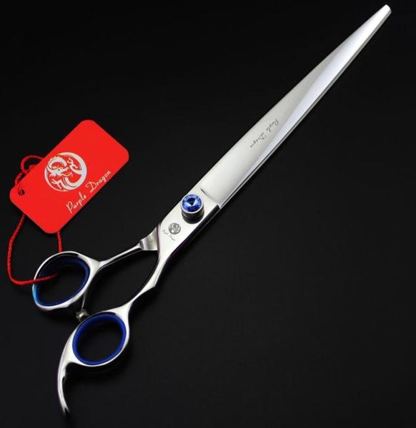 

635 10039039 27cm brand purple dragon grade hairdressing scissor 440c longest cats dogs pets cutting scissor animal hai2794477