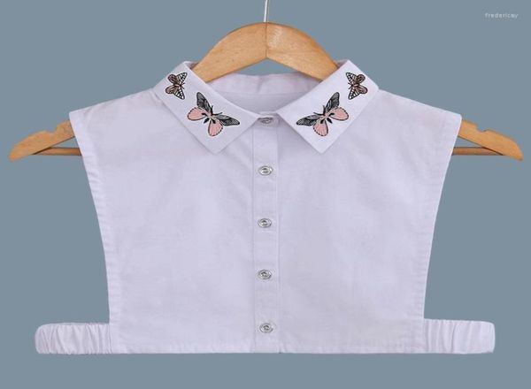 

bow ties shirt embroidery false collar for women removable detachable blouse white lapel fake collars decorative fred224095582, Black;gray
