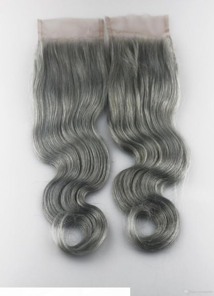 

selling 4x4 grey lace closure human hair brazilian human virgin hair body wave swiss lace closure3408423, Black