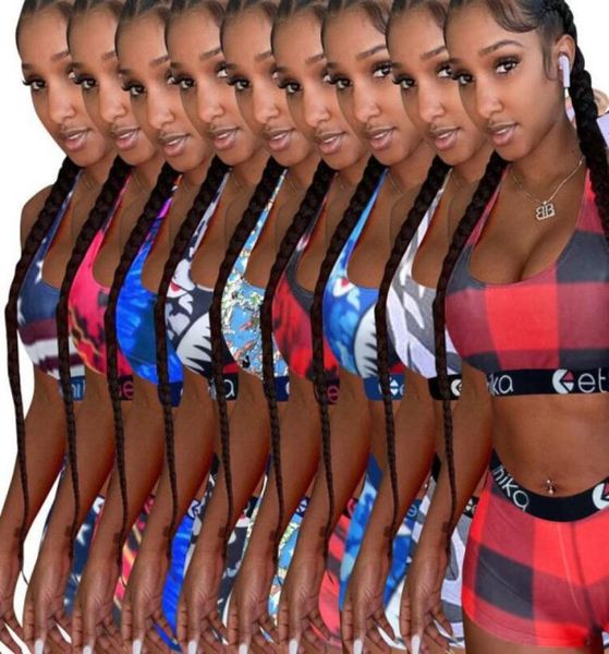 

brand designer swimsuit cartoon leaf stripes print swimwear push up bra tank vest swim shorts 2pcs women bikini set beachwear d5614949970, White
