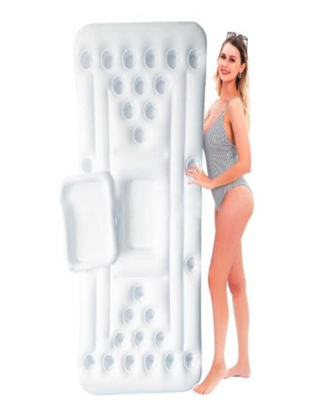 

20pcs 6 feet floating beer pong table 28 cup holders inflatable pool games float for summer party cooler lounge water raft6745017