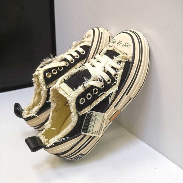 

xvessel vanness wu's same canvas shoes for men and women's new model ulzzang low cut lovers thick soled shoes beggar shoes, Black