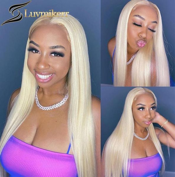 

lace wigs bone straight 613 blonde 13x4 hd transparent frontal for black women glueless 40 inch human hair pre plucked front wig9413527, Black;brown
