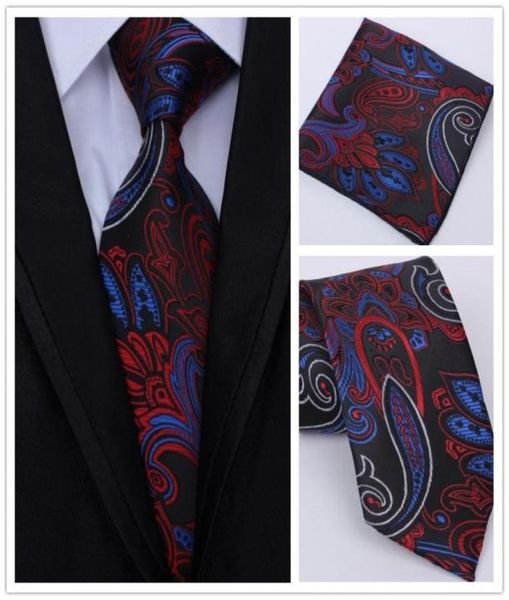 

bow ties fashion men selling paisley tie hanky sets men39s silk for formal wedding partybow9457805, Black;gray