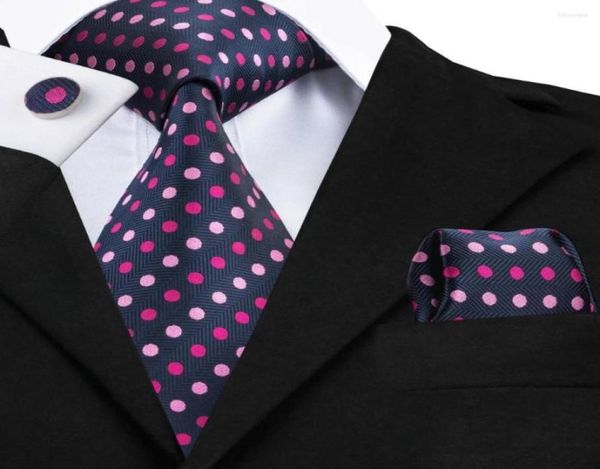 

bow ties mens tie midnightblue dot silk fabric necktie hanky cufflink set sell like cakes men fashion business for c7994603906, Black;gray