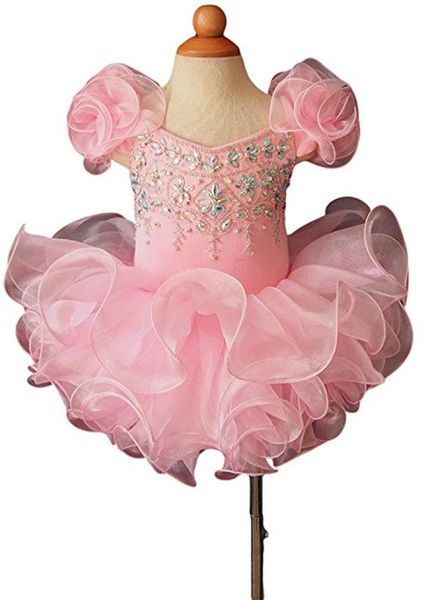 

bling ruffle beads cupcake birthday girls pageant dresses 2018 short girl communion dress kids formal wear flower girls dresses fo4455544, White;blue
