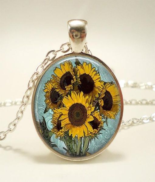 

new fashion van gogh glass cabochon pendant necklaces jewelry hand craft gifts funny gifts for women men5156142, Silver