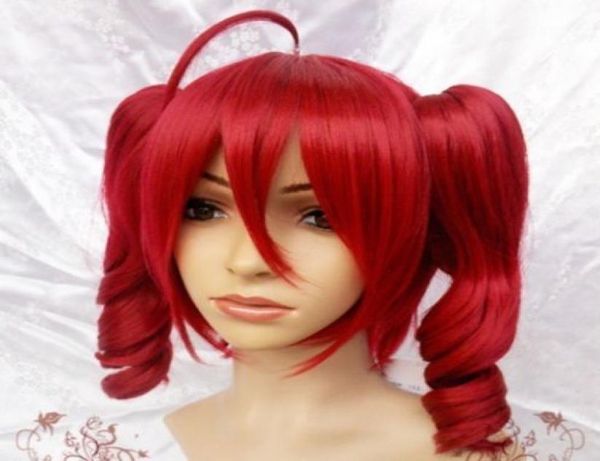 

100 brand new fashion picture full lace wigsgtgt vocaloid teto kasane red cosplay wig 2 clips ponytail1662202, Black