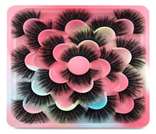 

10 pairs 3d mink messy fluffy eyelashes pack long makeup faux cils natural false eye lashes extension lash packaging8945560