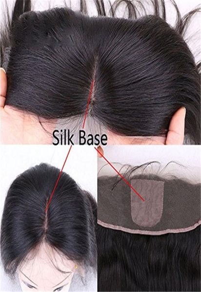 

pre plucked silk base 13x4 lace frontal human hair extensions peruvian hair lace frontal closure with baby hair bleached knots8069246, Black;brown