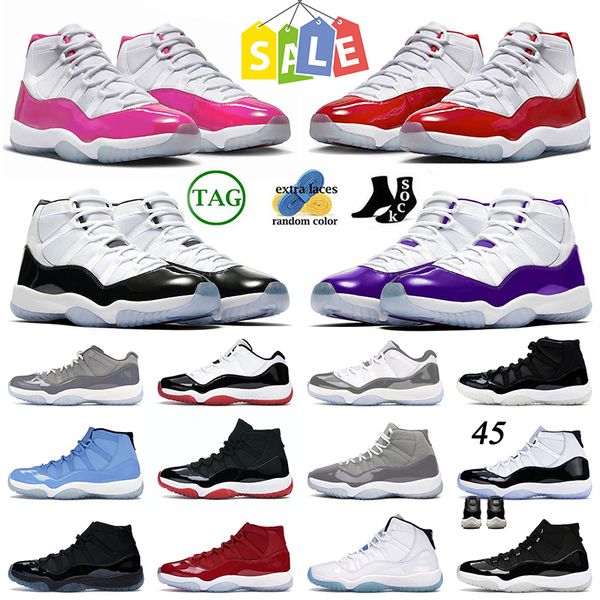 

2023 athletic 11s men basketball shoes jumpman 11s og pink cherry concord purple bred cool grey space jam jubilee jordans11 high lows sneake