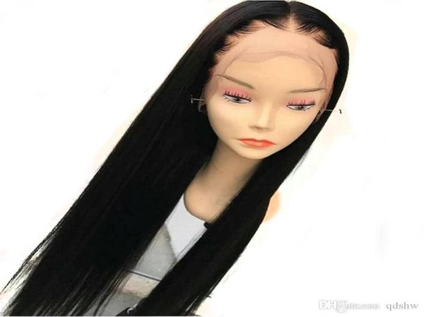 

human hair lace front wig 30 inch long silky straight glueless virgin brazilian 30 in full lace human wigs for black women3443195, Black;brown