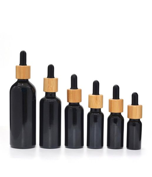 

uvproof lightproof natural black glass material beard oil dropper bottle with bamboo lid 5ml 10ml 15ml 20ml 30ml 50ml 100ml es7000014