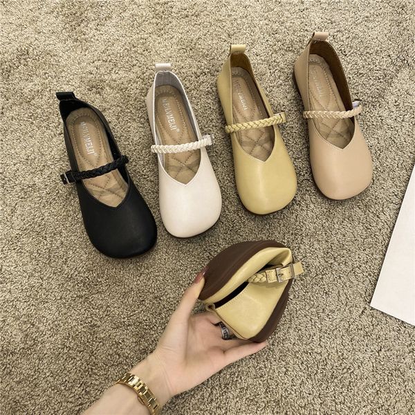 

dress shoes shallow mouth casual woman shoe square toe female footwear elegant soft autumn modis comfortable moccasin dress fall summer 2306, Black