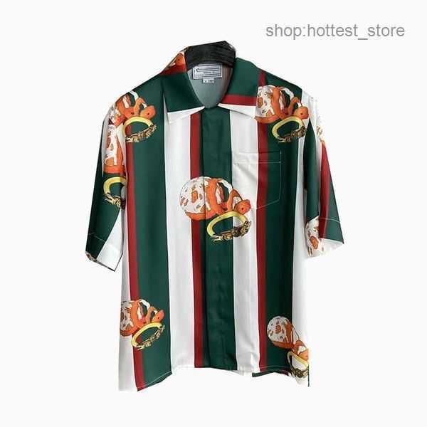 

casablanc designer men t shirt set masao san print mens casual and short womens loose silk tees transportation tshirt 49, White;black