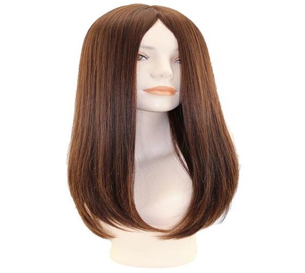 

10a grade human hair brown color sheitels 4x4 silk jewish wigs finest european virgin straight hair kosher wig 5870055, Black;brown