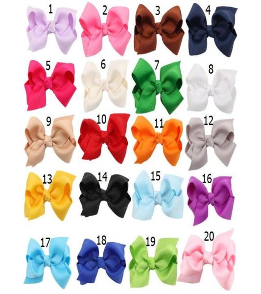 

hair bows hairpins korean 3 inch grosgrain ribbon hairbows baby girl accessories with clip boutique ties hd32011228627, Slivery;white