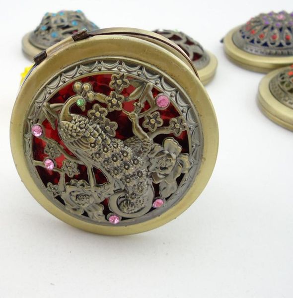 

pocket retro vintage style butterflyflowerpeacock makeup cosmetic pocket compact stainless mirror3711570