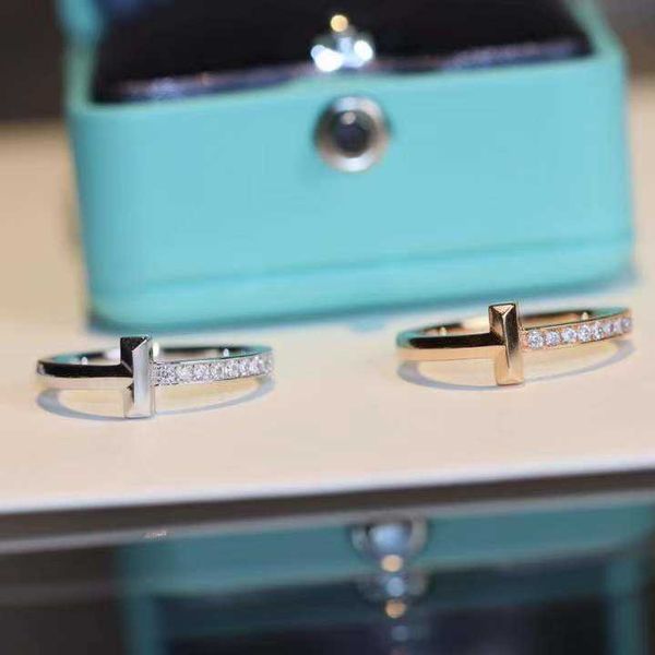 

famous brand v gold t1 ring 18k rose high-quality cnc carved three-dimensional diamond corner narrow version, Silver