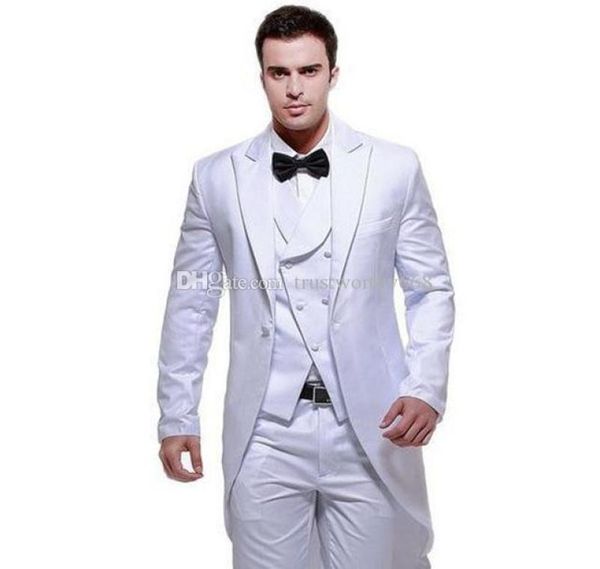 

new arrival one button groomsmen peak lapel groom tuxedos men suits weddingprom man blazer jacketpantsvesttie aa482077380, Black;gray